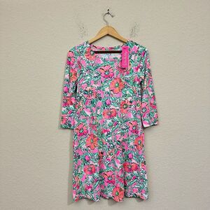 LILLY PULITZER Solia ChillyLilly Mini Dress Soleil Pink Floral Shift NWT